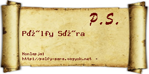 Pálfy Sára névjegykártya